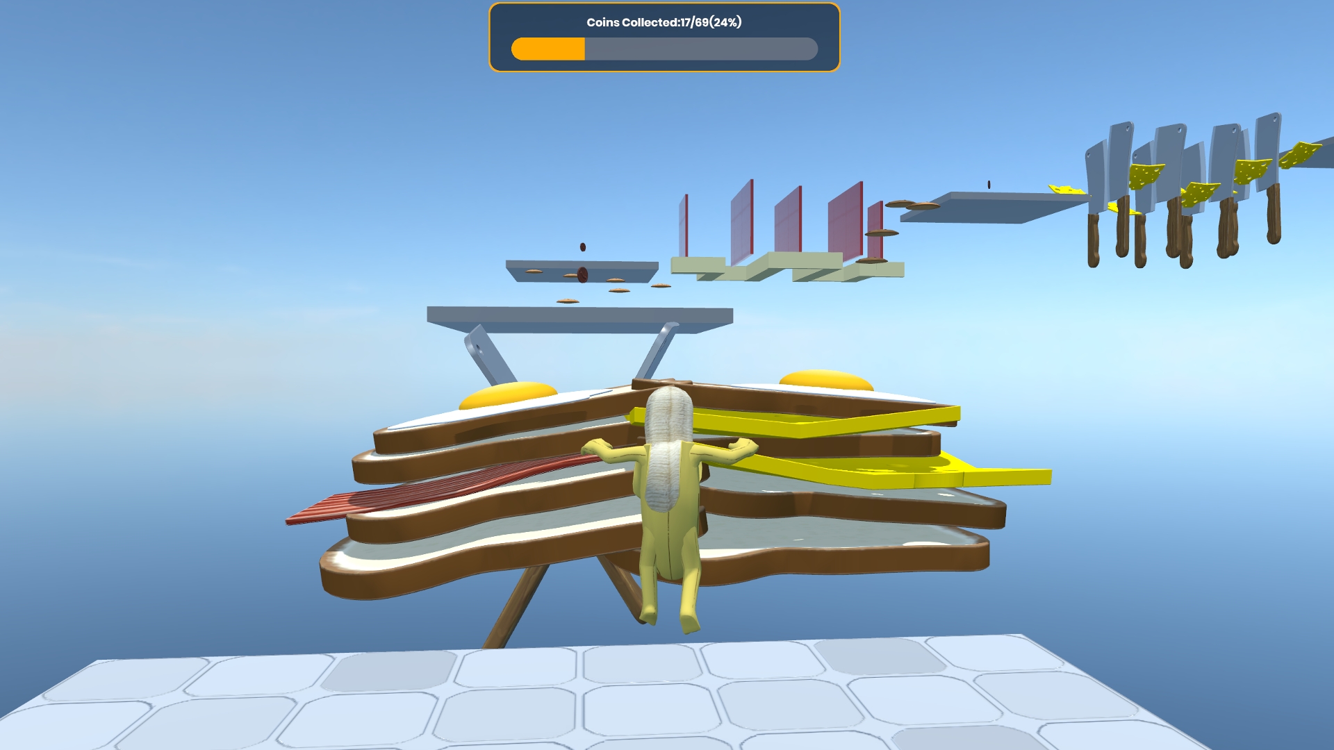 Sausage Parkour — sauts sur des plateformes sandwich