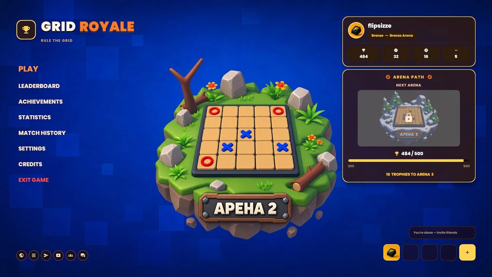 Grid Royale main menu